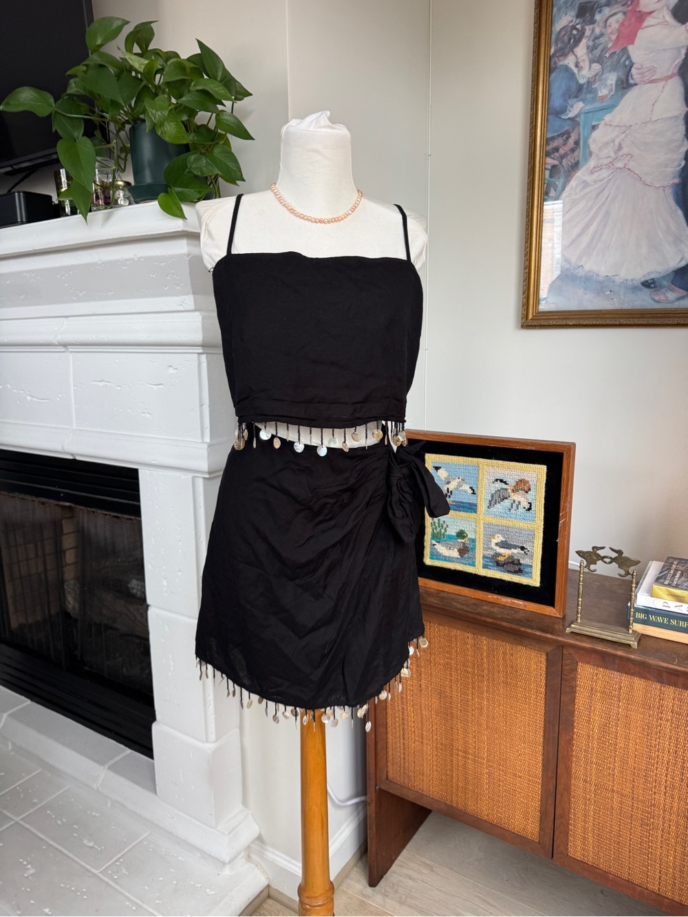 Jason Wu Black Mini Skirt Two-Piece with Shell Trim